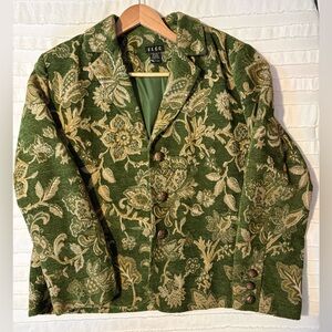 Green Tapestry Floral Blazer size L